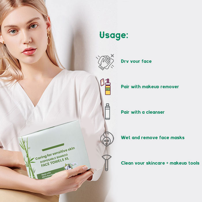 Organic Bamboo Disposable Face Towels